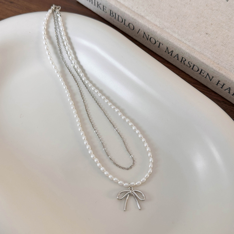 Collar de Perlas Imitación en Capas