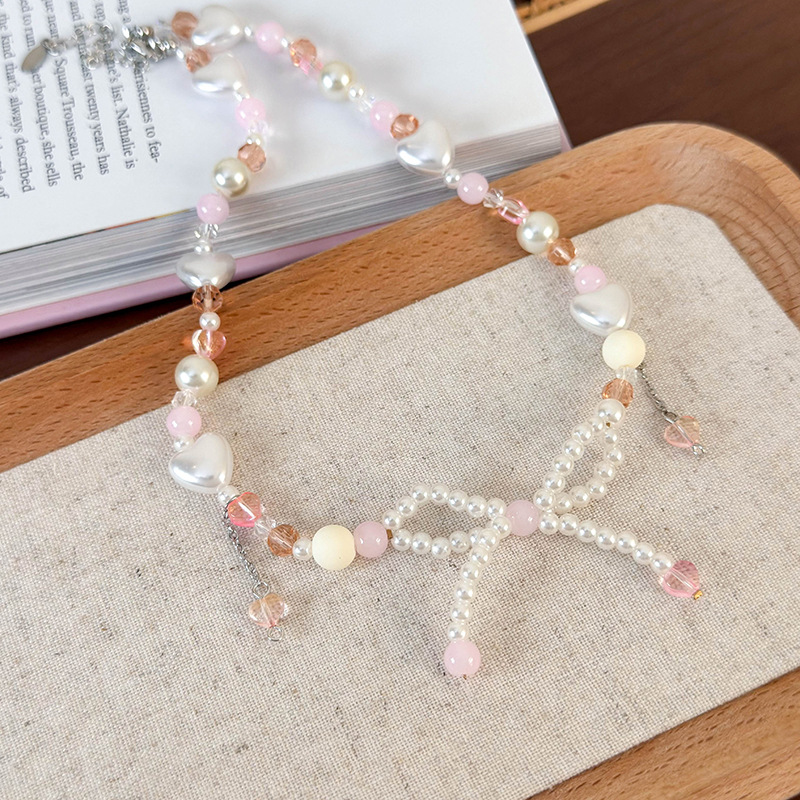 Намисто з Бантом Серця та Намистинами