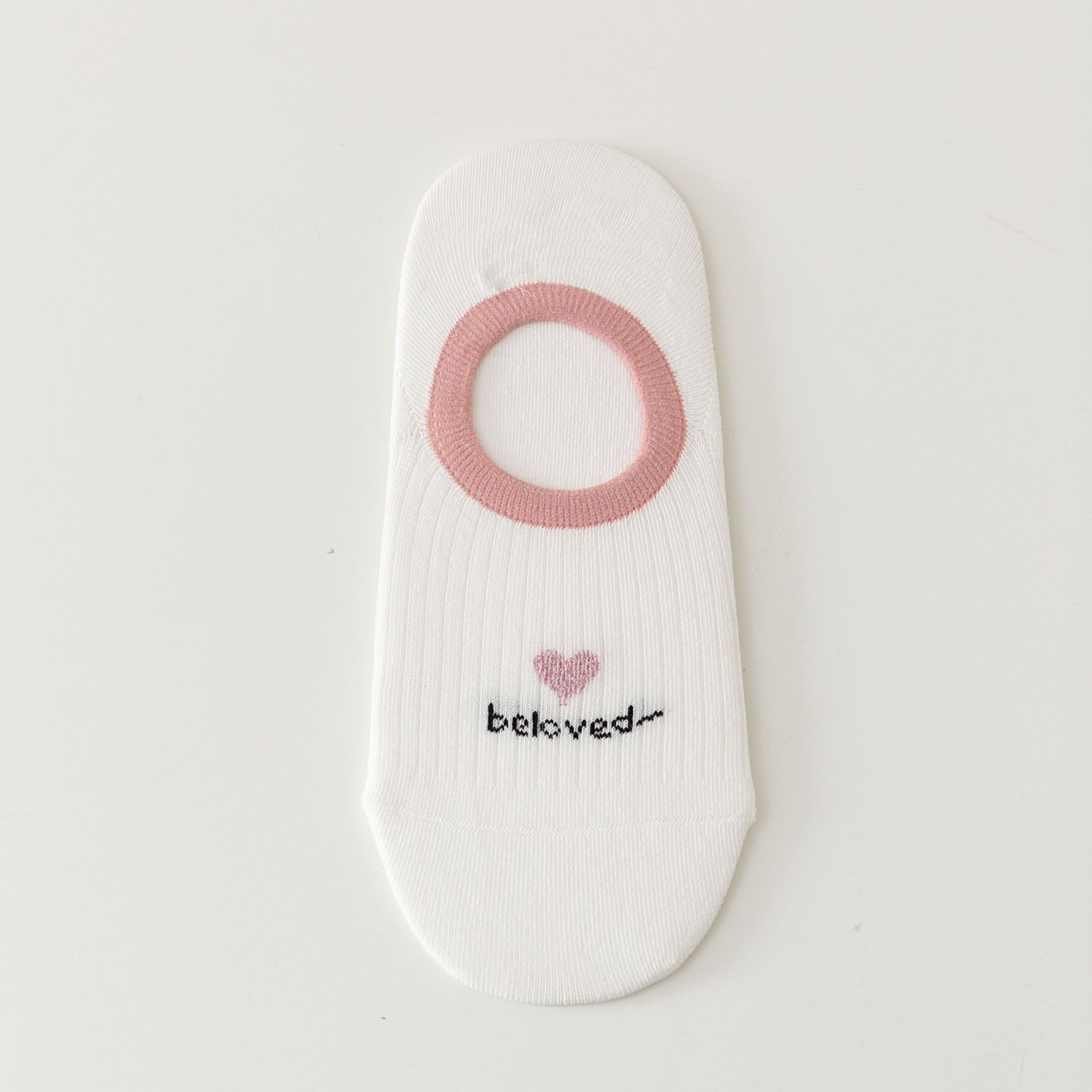 Șosete seamless no-show cu model inimă