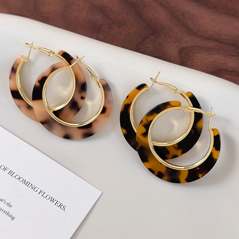 Σκουλαρίκια με Εκτύπωση Λεοπάρδαλης