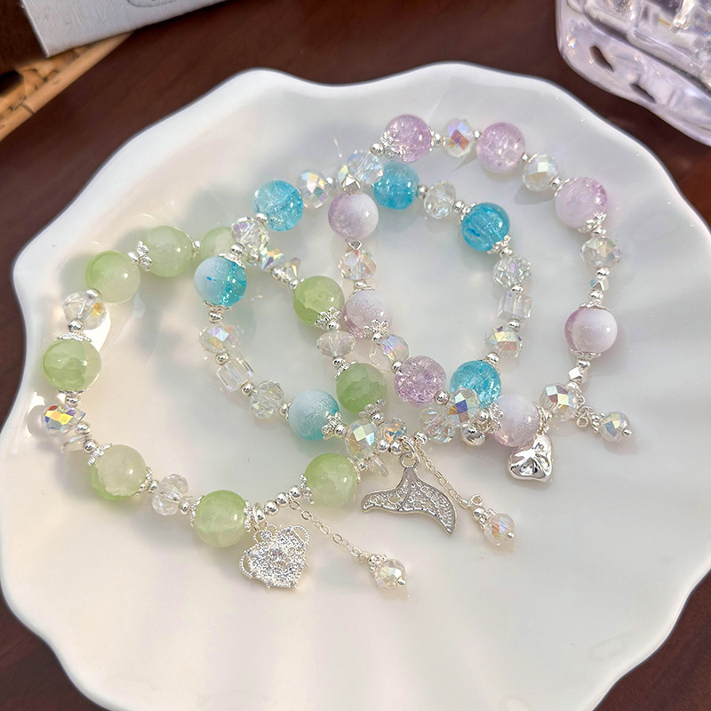 Kristallperlen-Armband mit Herz