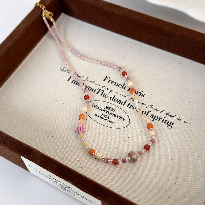 Багатошарове Намисто з Кольорових Натуральних Камінних Намистин