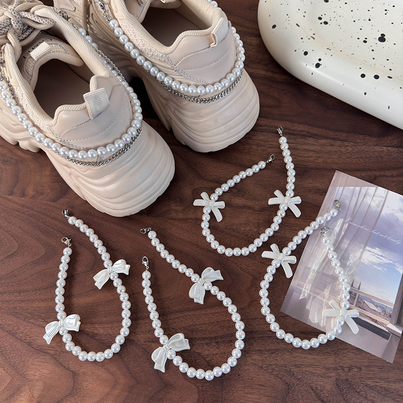 Αφαιρούμενα Κομπολόγια Τακουνιού με Φιόγκo και Μαργαριτάρι