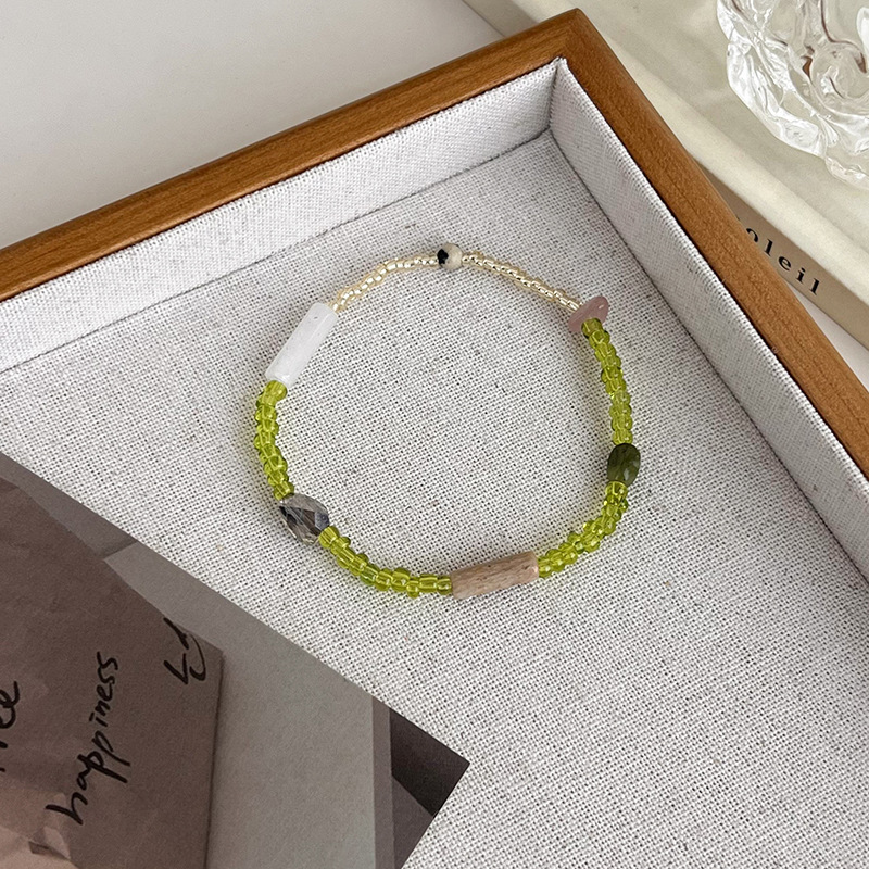 Κινέζικο Βραχιόλι με Πέτρες και Χάντρες Ρυζιού