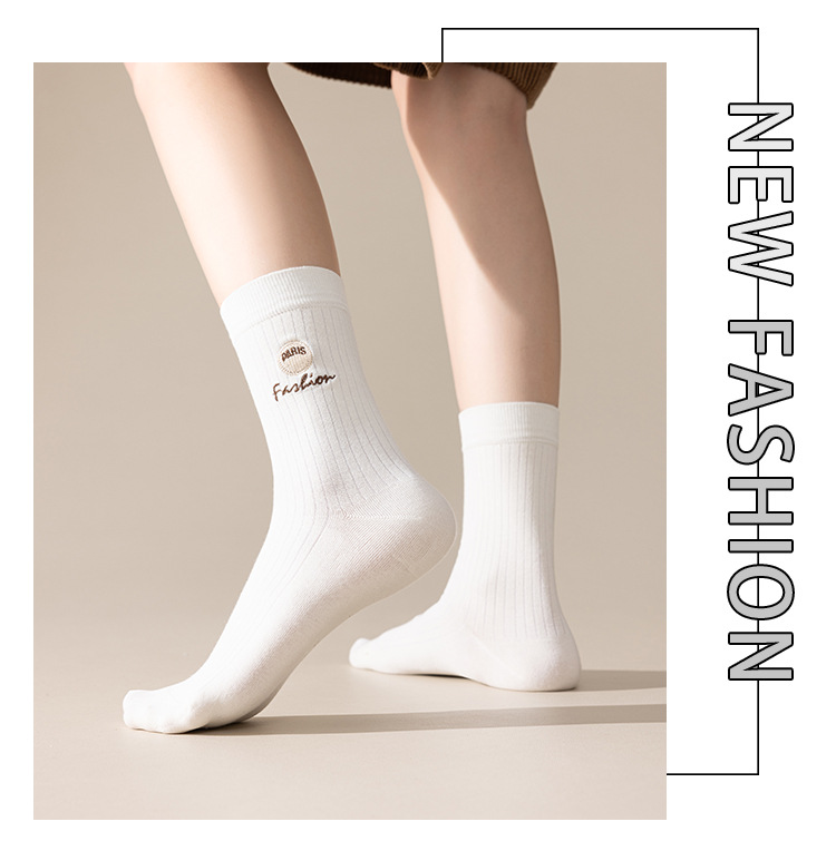 Meias Mid-Calf Bordadas Paris