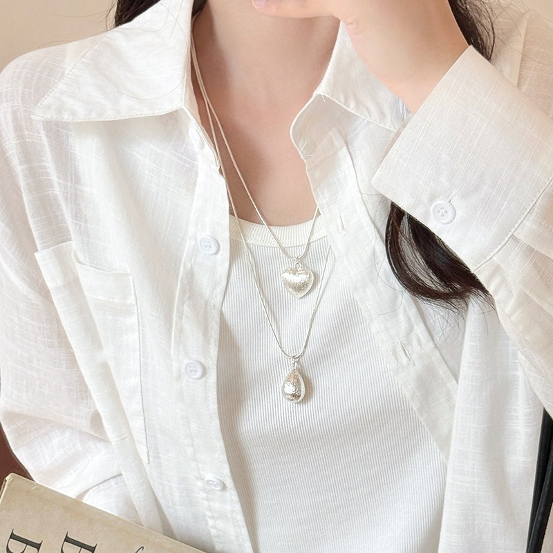 Срібна щітка Серце Намисто