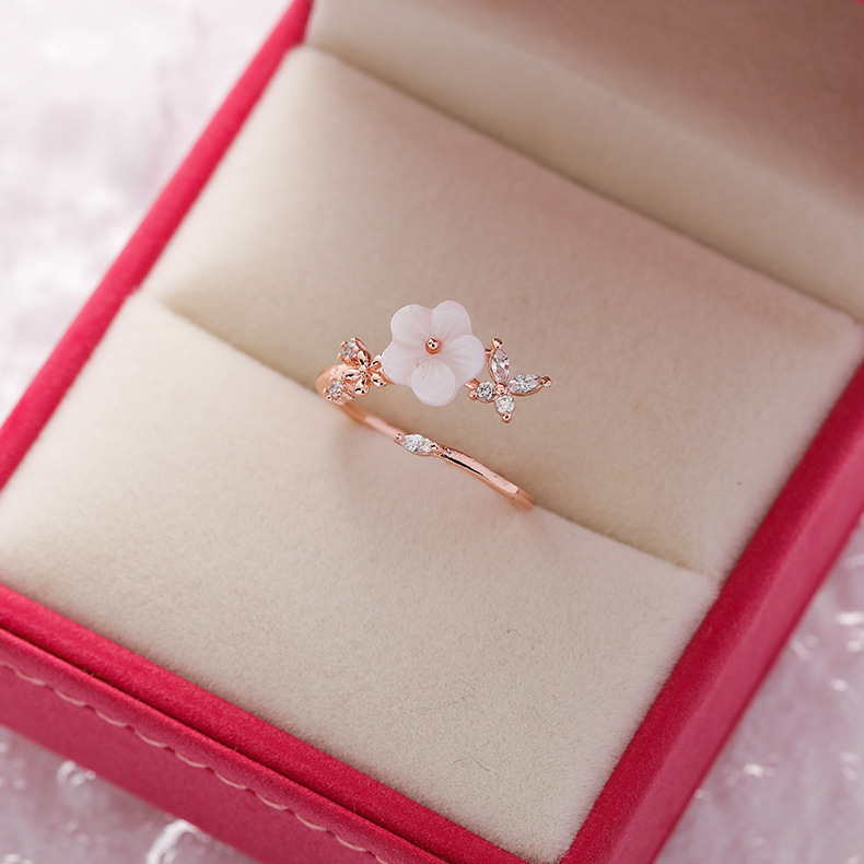 Floral Heart Open Ring