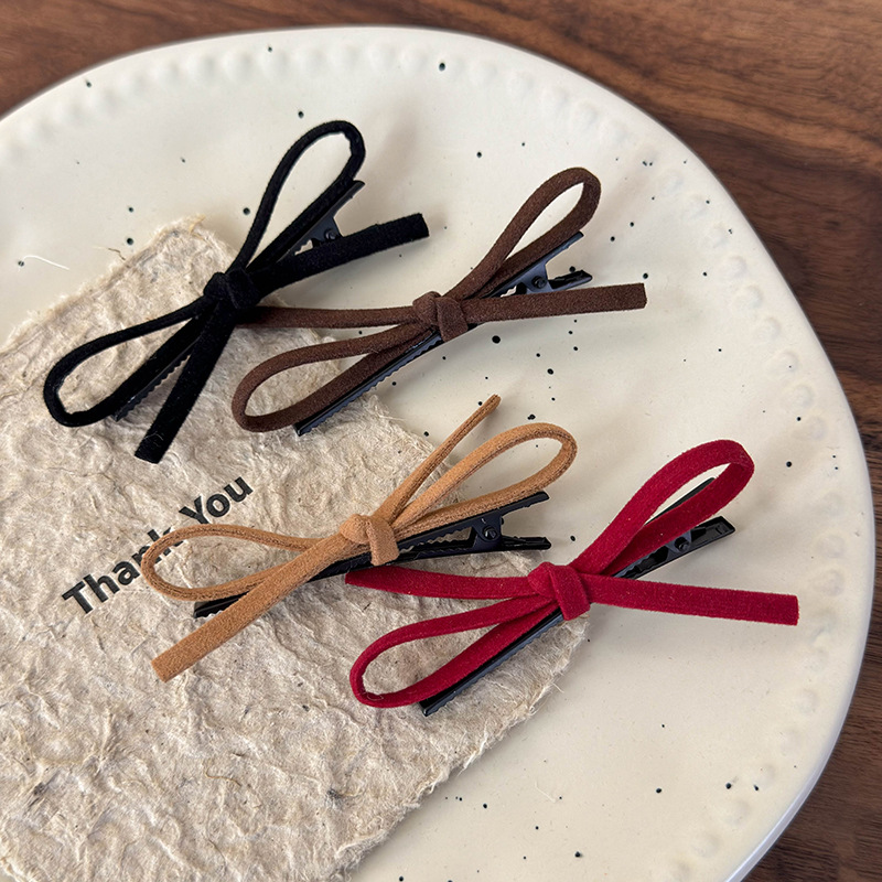Suede Bow Hair Clip