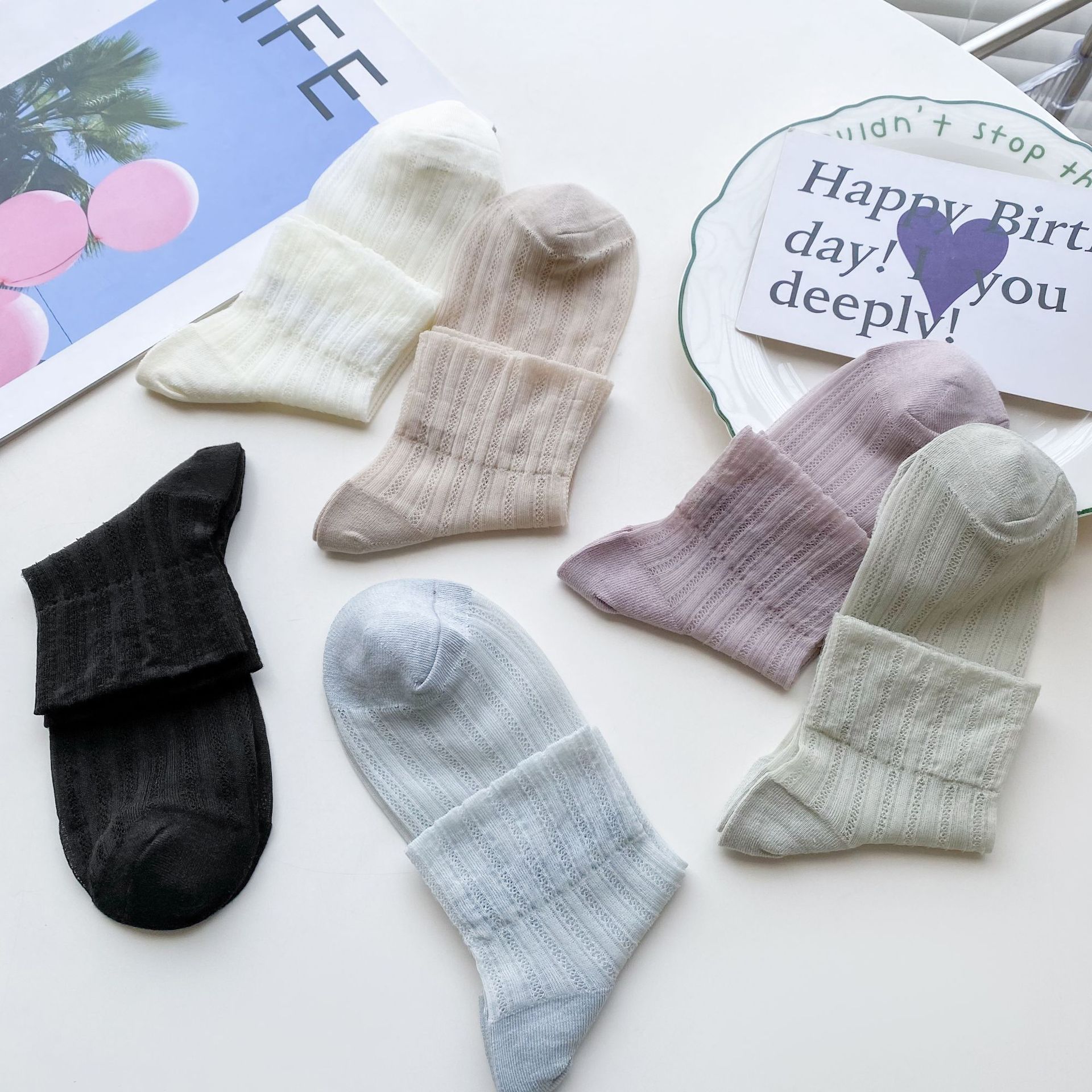 ถุงเท้าไม่โผล่ผ้าฝ้ายผู้หญิง