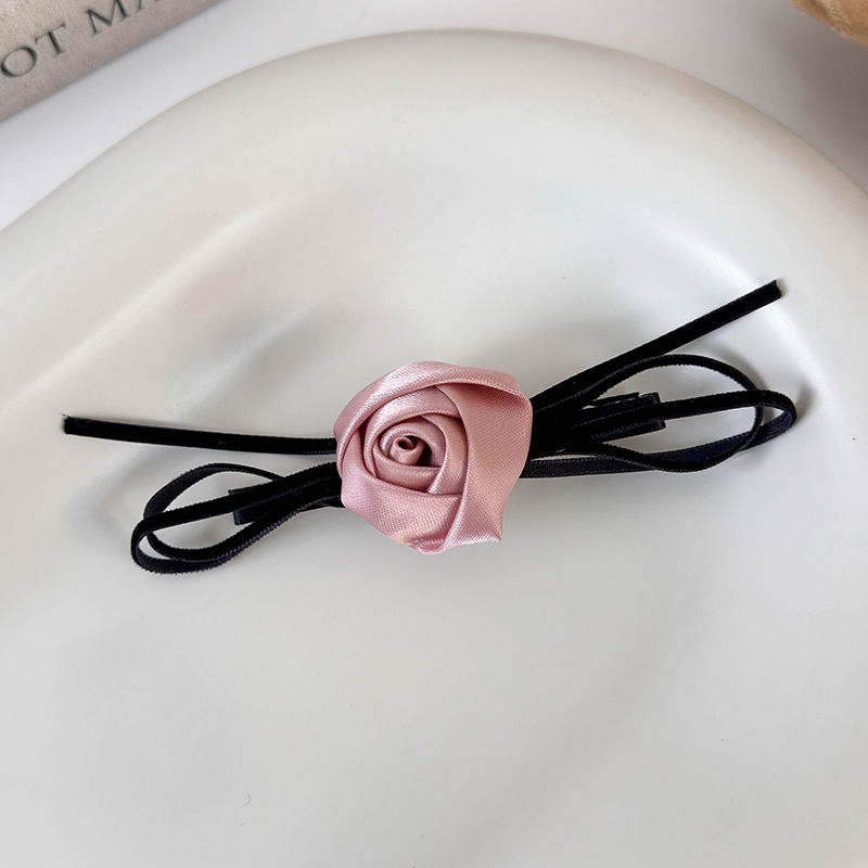 Francuska Wintage Spinka do Włosów z Różą i Kokardą