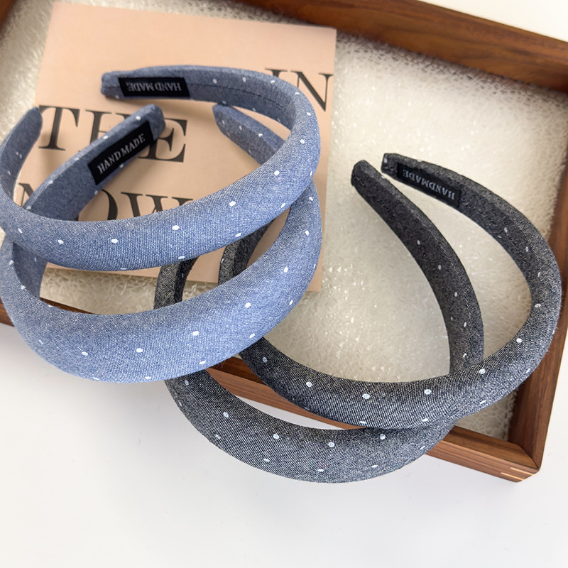 Bandă pentru Păr Denim cu Pietre Strălucitoare