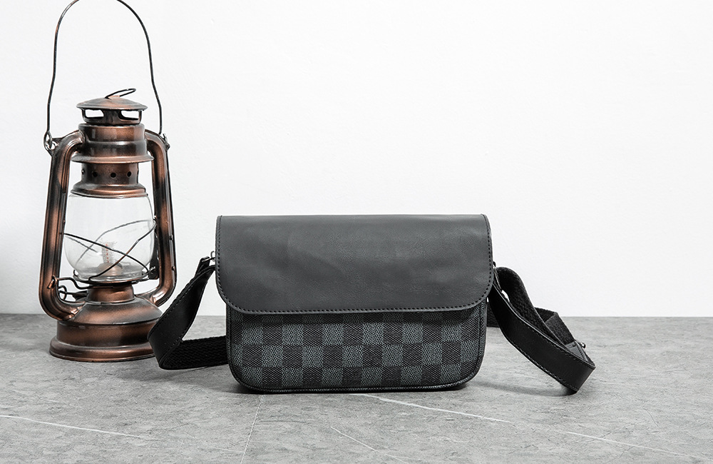 Men's Plaid Crossbody Bag