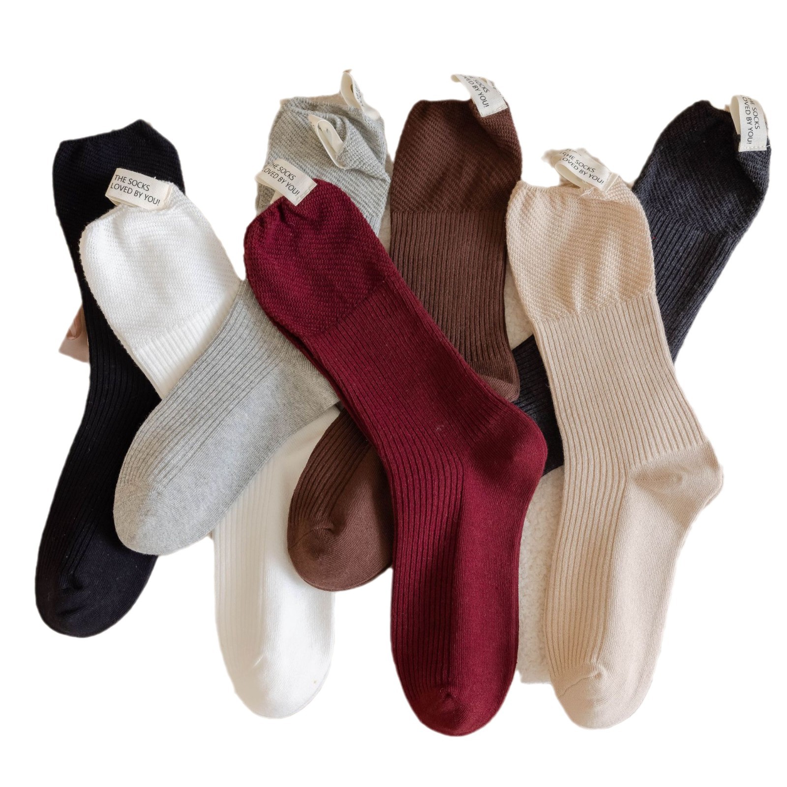 Meias Mid-Calf de Algodão