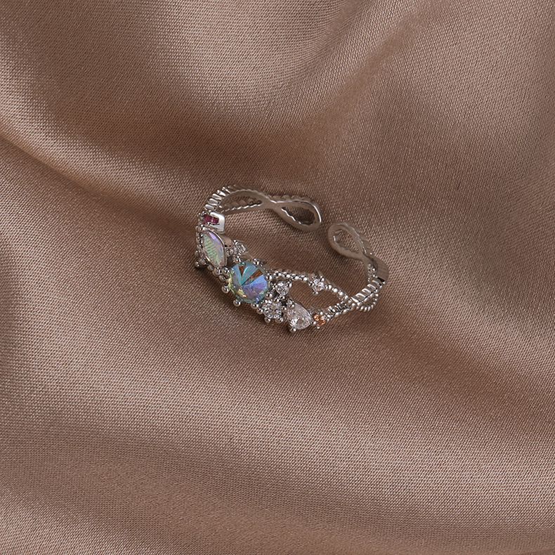 Inel Reglabil cu Perle și Zirconiu