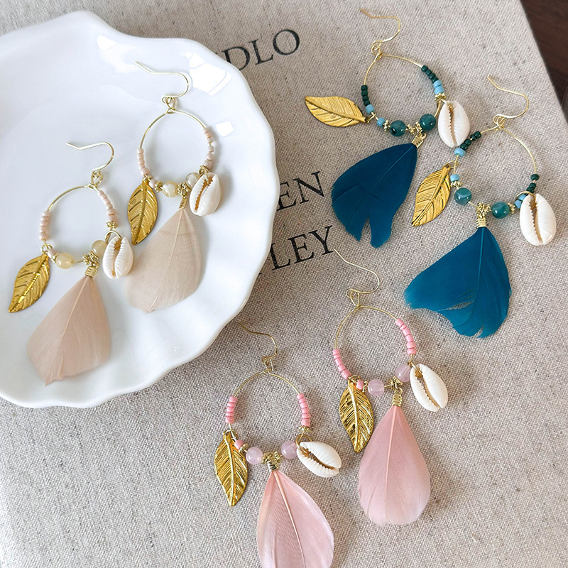 Богемные Серьги с Перьевыми Кистями