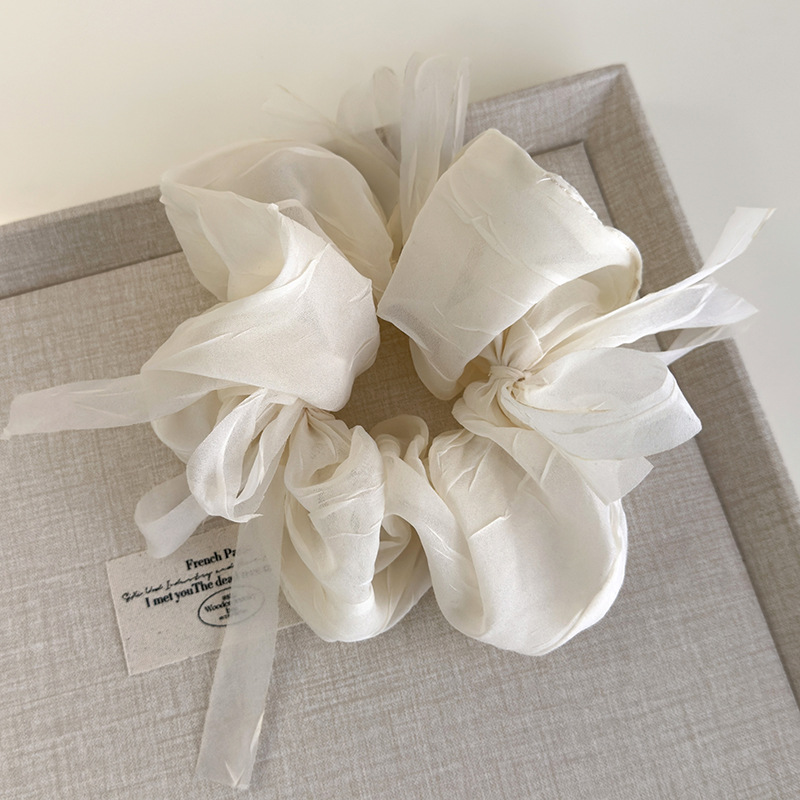 Scrunchies Flojos de Chiffon con Lazo
