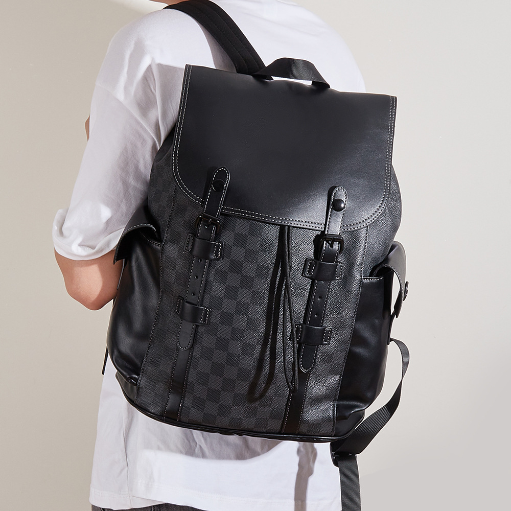 클래식 체크 백팩