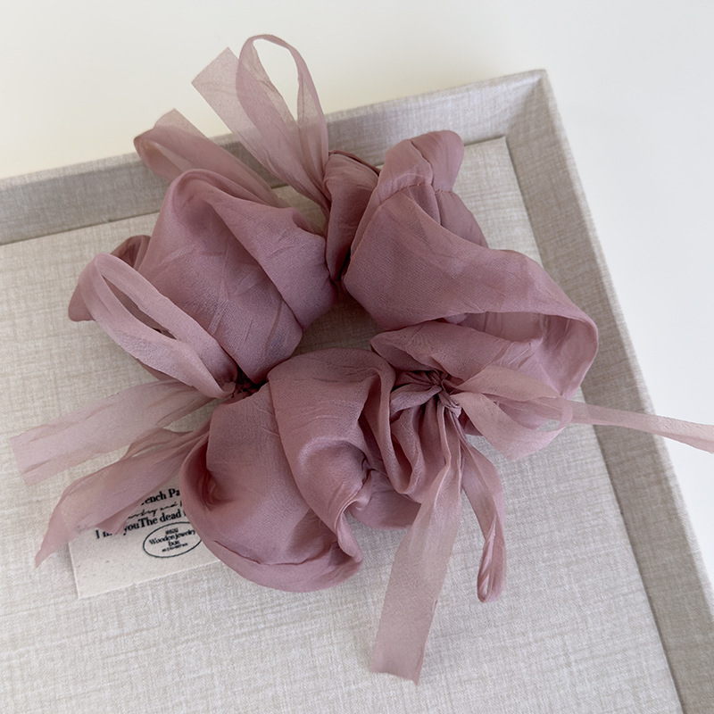 Scrunchies Flojos de Chiffon con Lazo