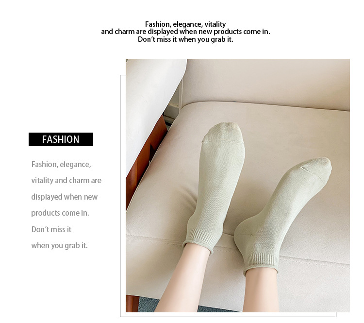 レディース通気性コットンノーショーソックス