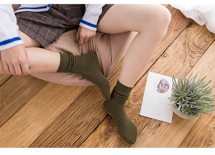 Meias Cáqui de Algodão para Mulheres