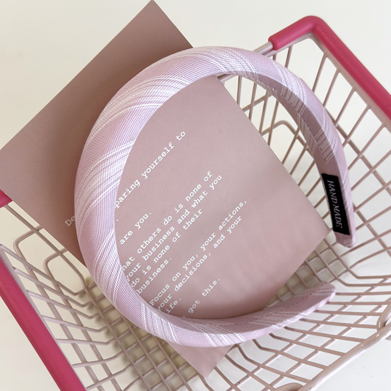 Bandă de Păr cu Dungi Roz Deschis