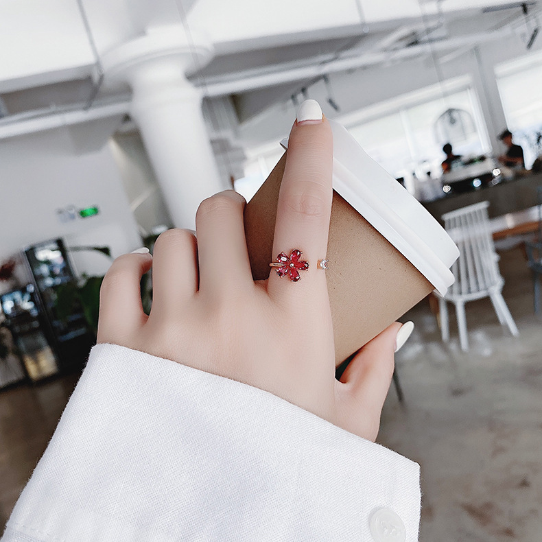 Floral Heart Open Ring