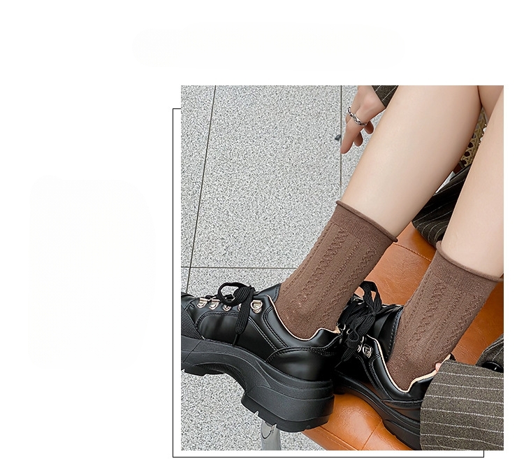 Meias de Algodão com Ponto de Tricô