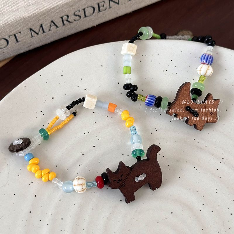 Bracelet Perles en Bois Chien