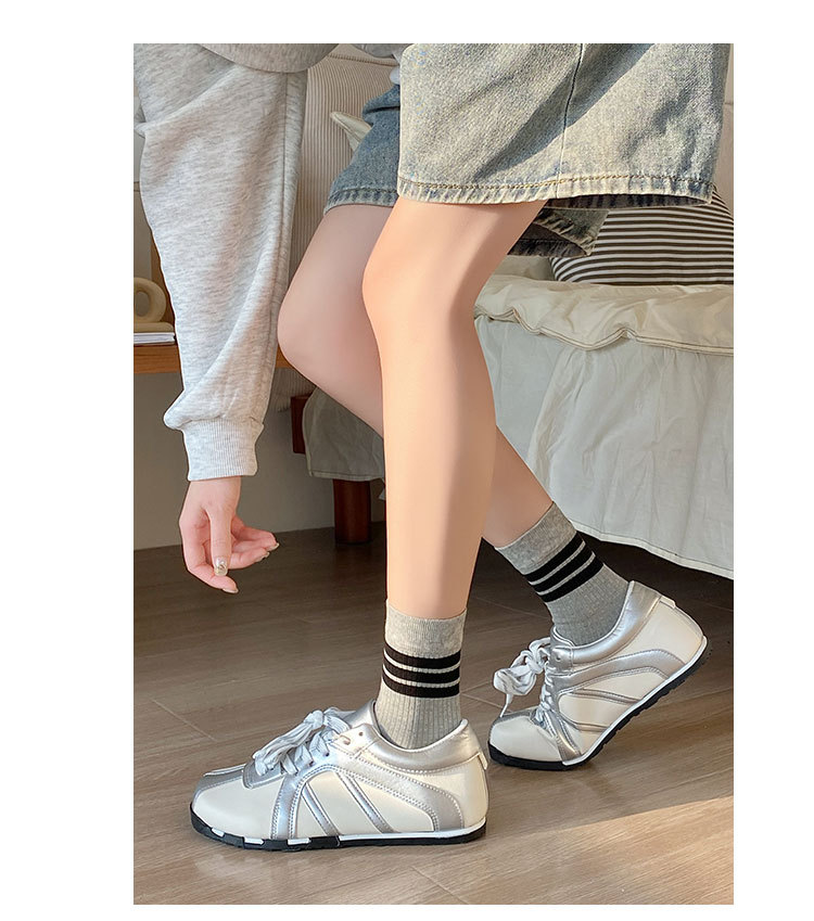 Meias Femininas Meia-Canela Listradas