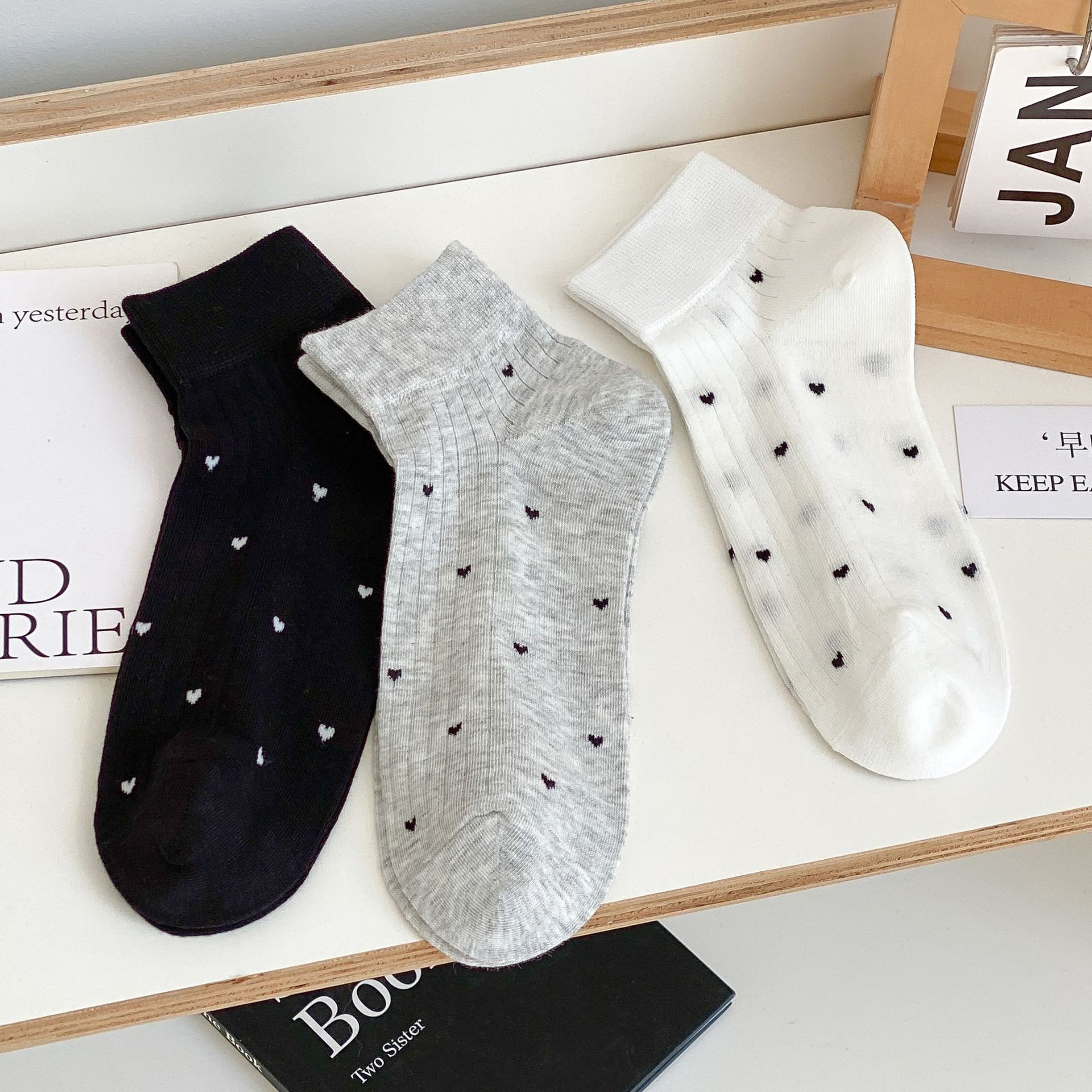 통기성 코튼 발목 양말