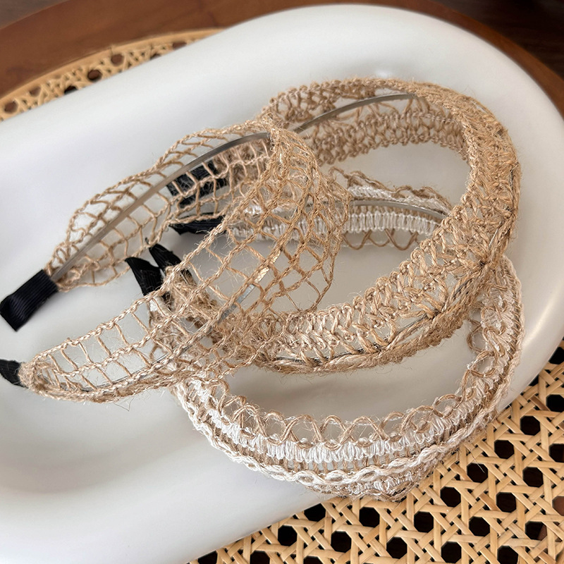 Diadema Trenzada de Lino y Paja