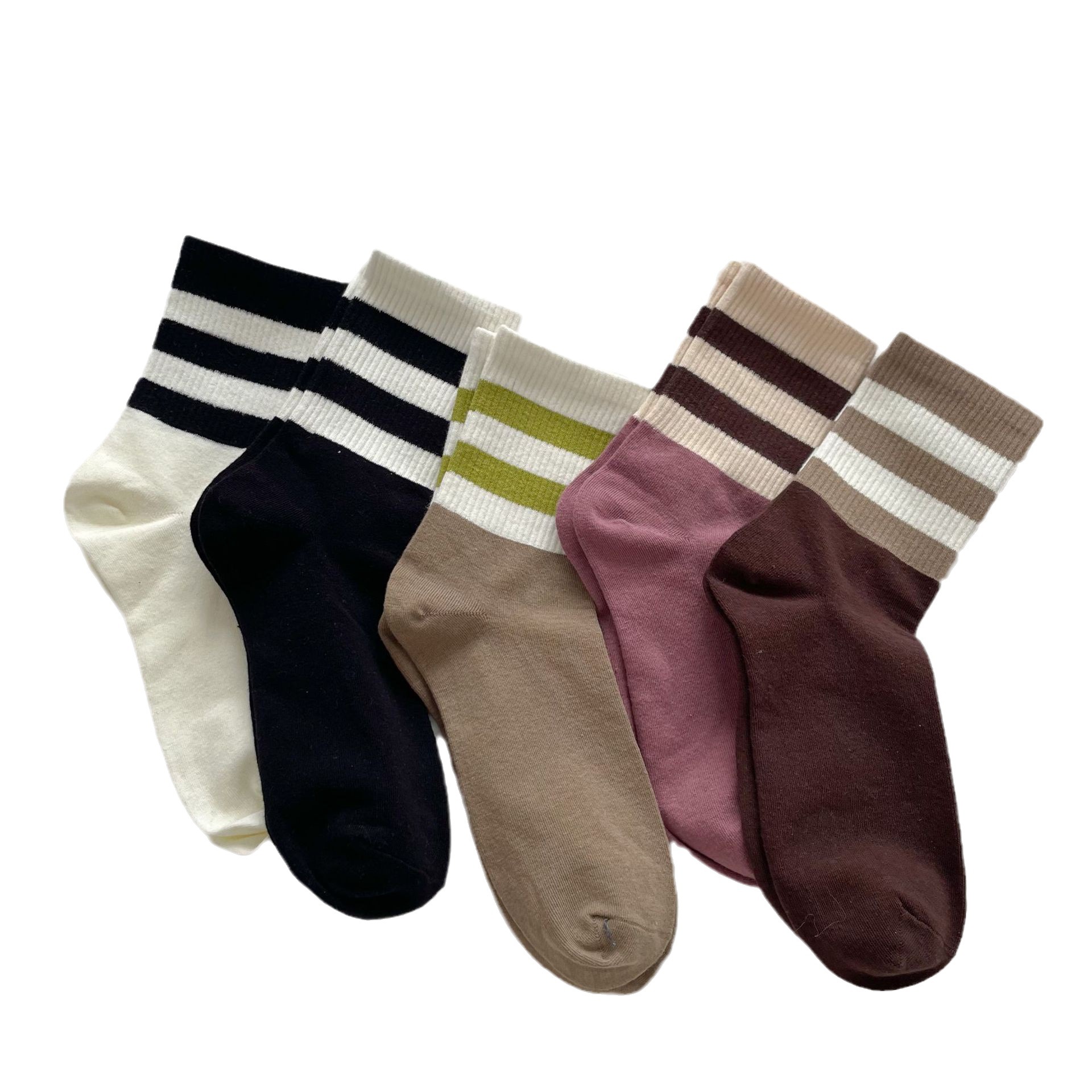 Meias Mid-Calf com Bloco de Cor para Mulheres