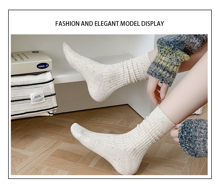 Meias Mid-Crew de Algodão para Mulher