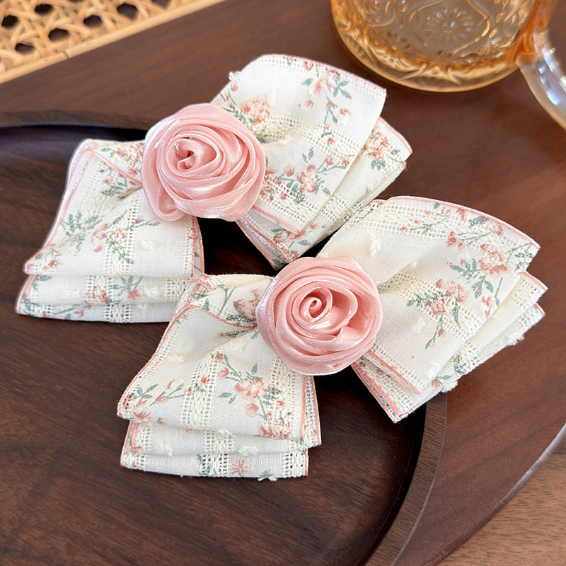 Pince à Cheveux Rose Florale