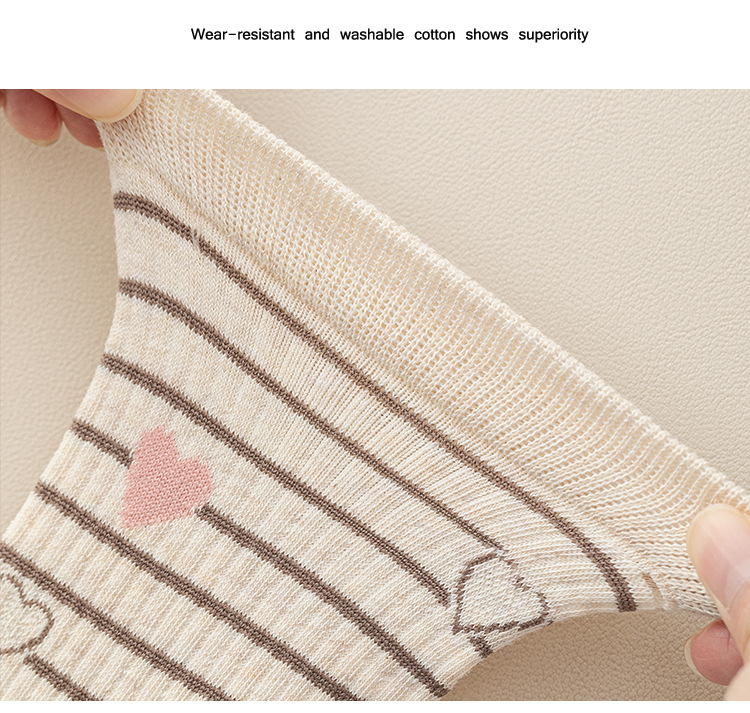 Meias de Corações Listrados para Mulheres