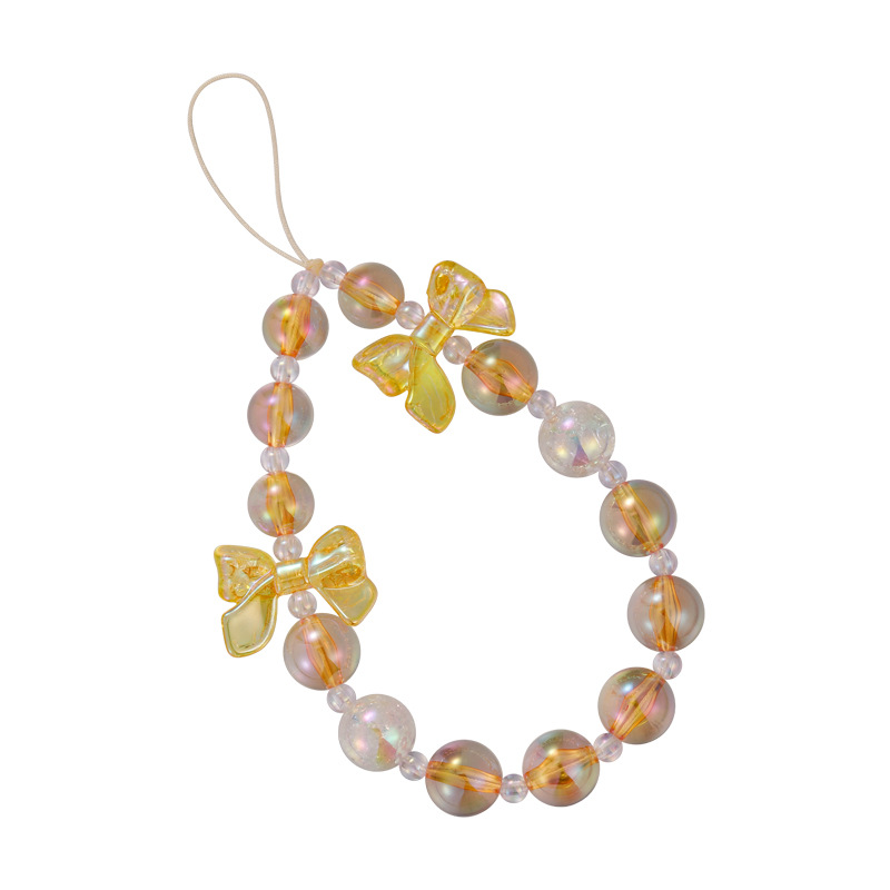 Lanière de téléphone à nœud perlé