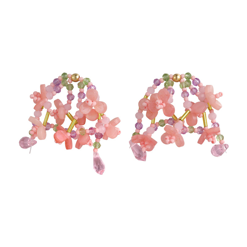 플로럴 비즈 탈셀 귀걸이