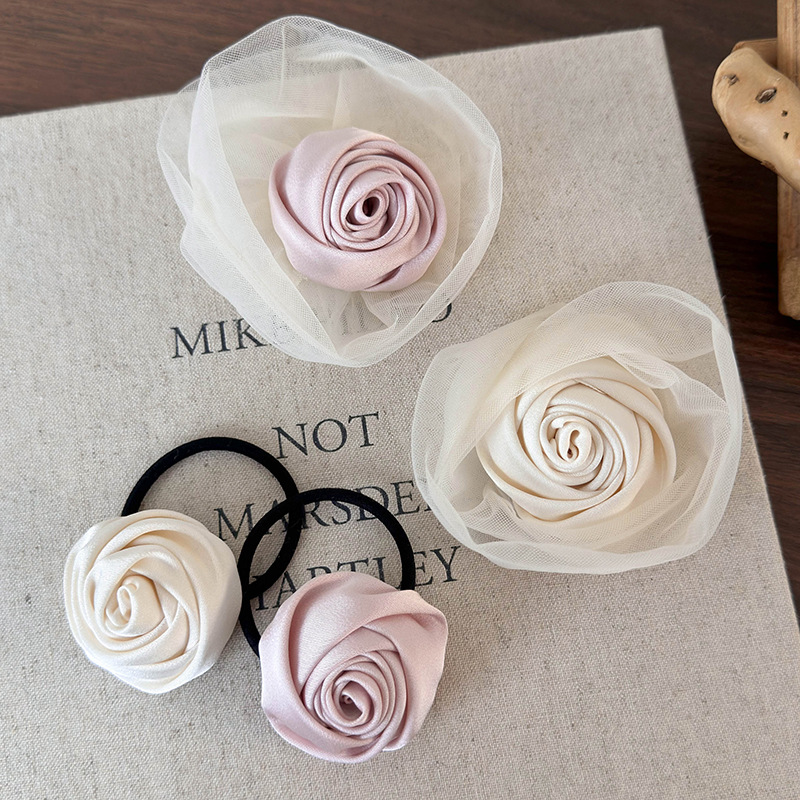 Satinros Hårklämma och Hårsnoddsset