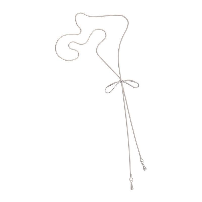 Срібне регульоване намисто з бантом