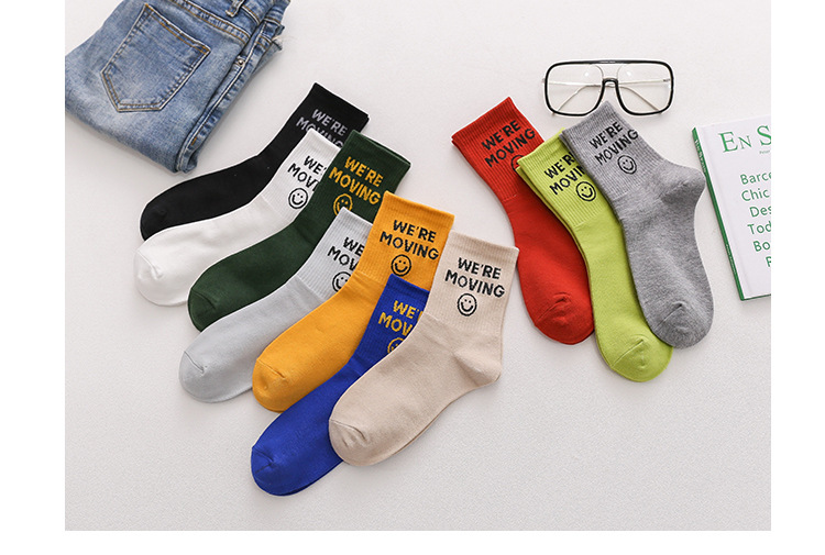 Meias Mid-Calf Carinhas Sorridentes