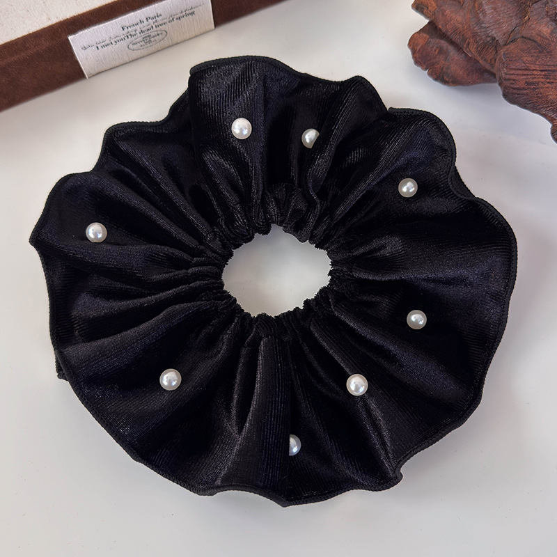 Vintage Sammets Hårsnodd Med Pärlor Stor Storlek