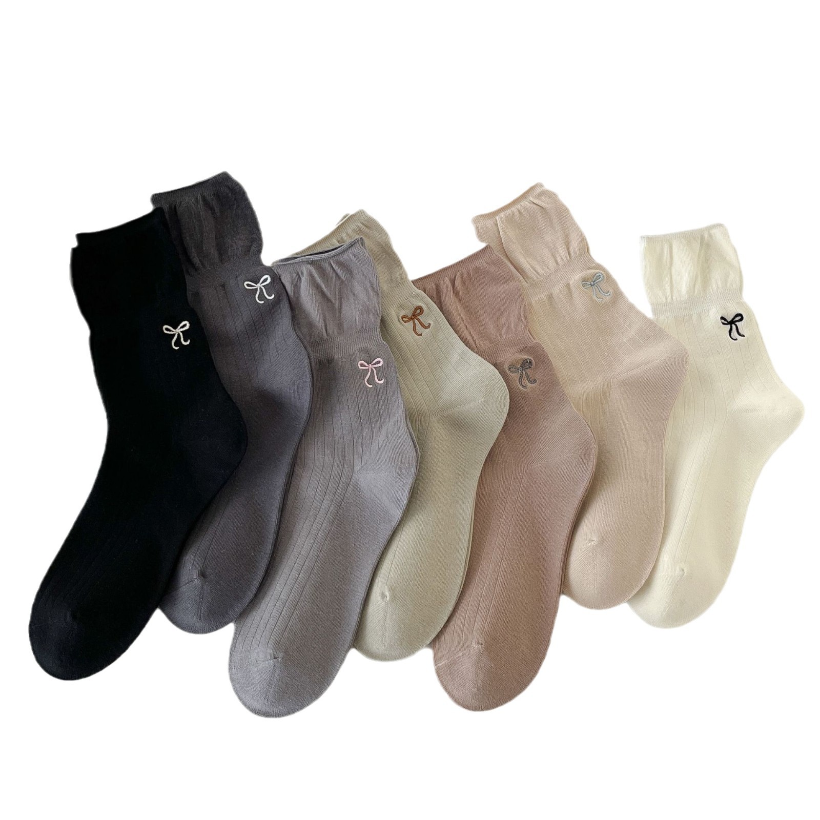 Meias Meia Canela com Laço Bordado