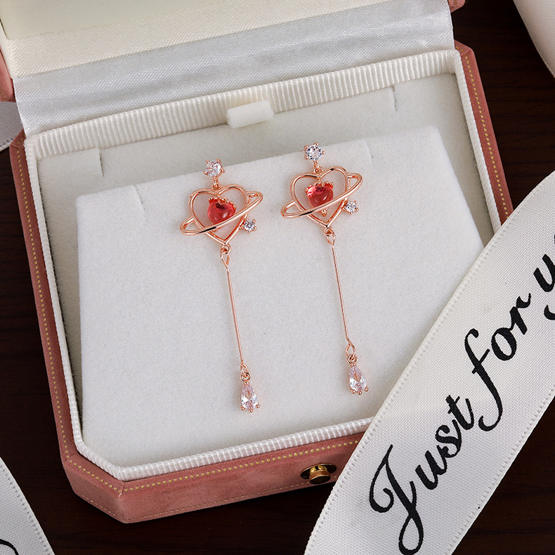 나비 꽃 술 지르코니아 귀걸이