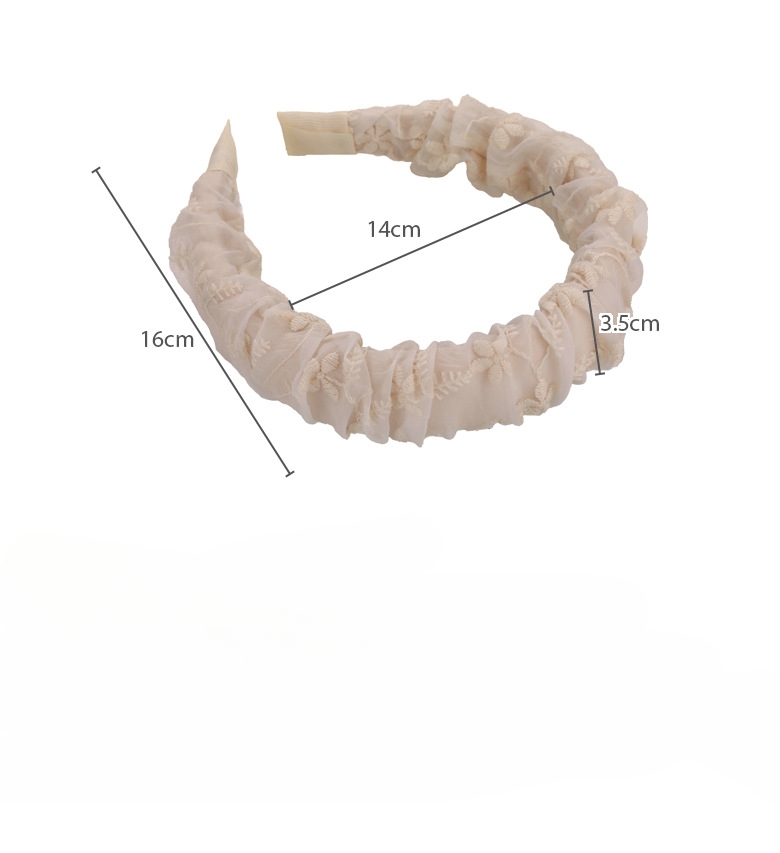 Faixa de Cabelo com Renda Francesa Bordada e Babados