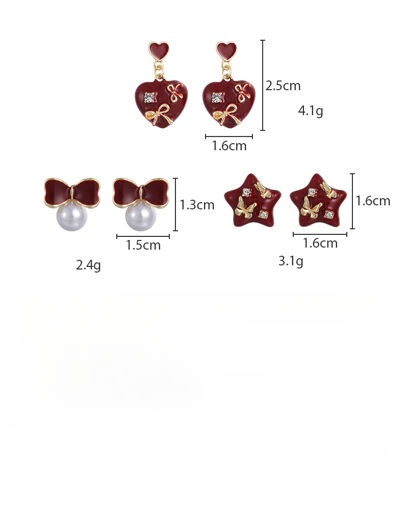 하트 리본 귀걸이