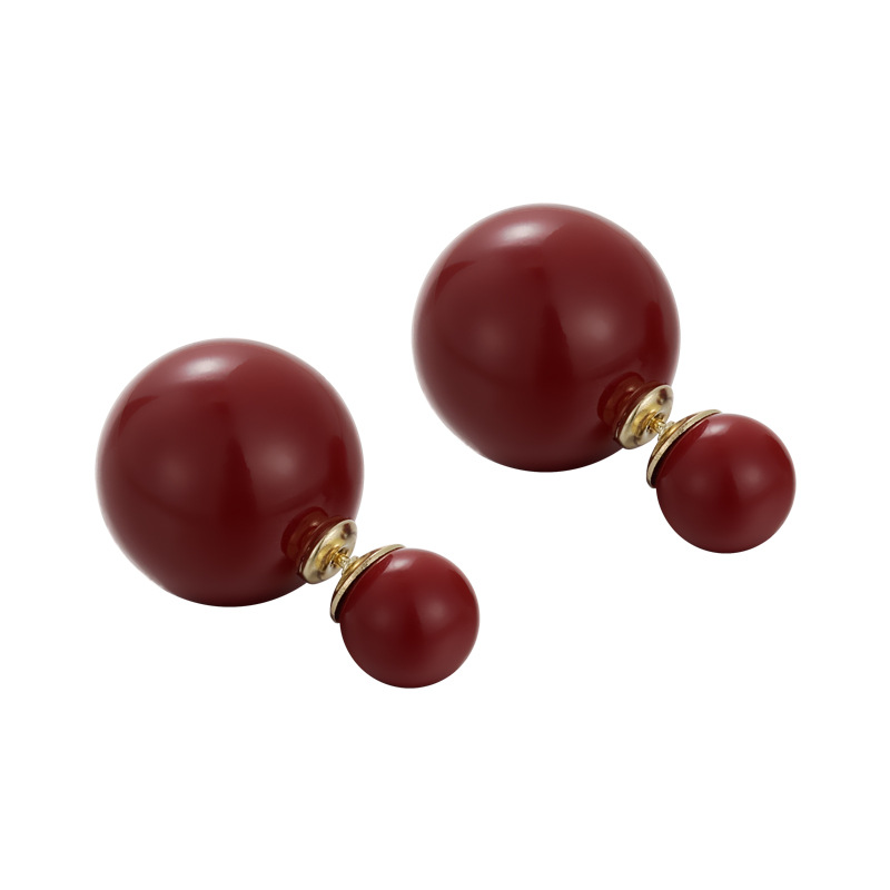 더블 사이드 펄 귀걸이