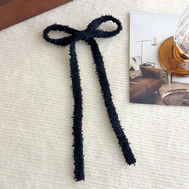 Plush Bow Hair Clips