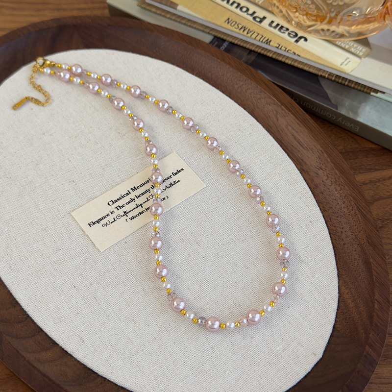 Pearl and Crystal Beaded Necklace