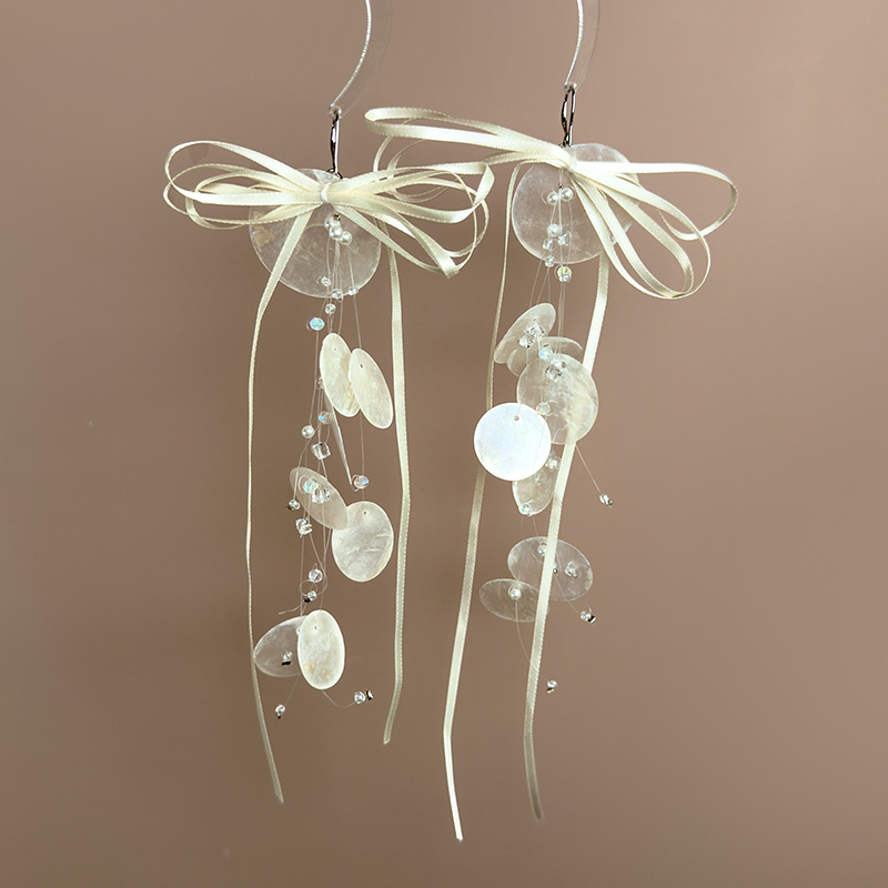 컨버터블 보우 셸 태슬 귀걸이