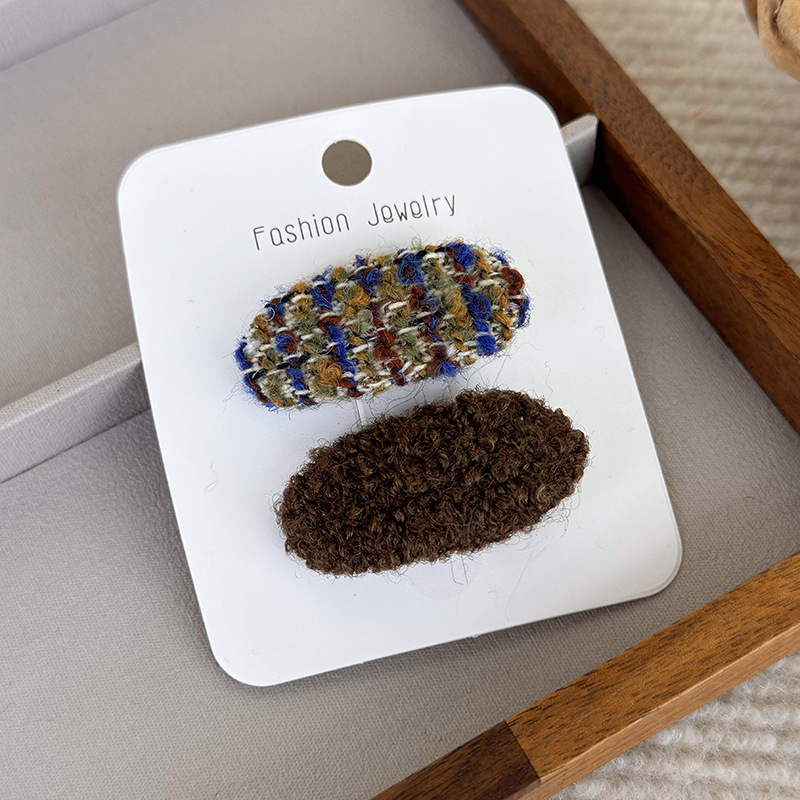 Pinzas de Pelo Ovaladas de Tweed para Niñas